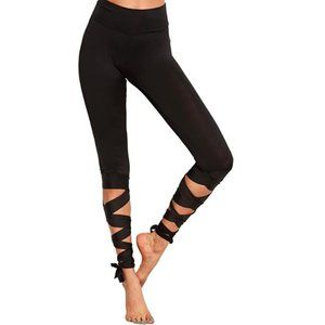 Crop Yoga Pants with Ties